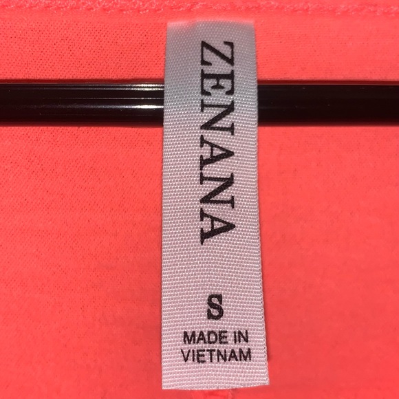 • Zenana Versatile Dress-Up or Down Neon Coral/Hot Pink Dolman Sleeved Blouse • - Picture 3 of 3